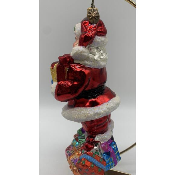 Vtg Christopher Radko HTF Trimmings And Treasures Santa Ornament OG Box - Picture 3 of 7